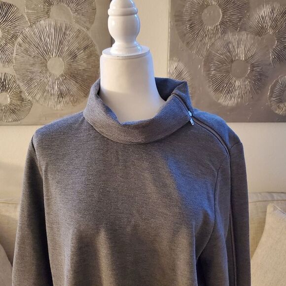 ✨COS✨ Funnel Neck Sleeve Zipper Top - [Size 12, Gray] - Picture 3 of 11